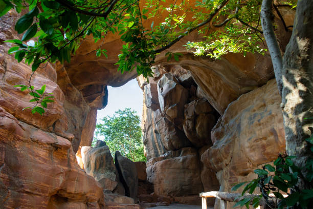 Bhimbetka Rock Shelters - An Archaeological Site In Central India At Bhojpur Raisen In Madhya Pradesh. This Is A World Heritage Sites.