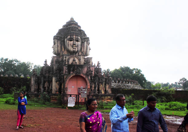 Tourists Visit Yantra Temple In Amarkantak, Madhya Pradesh, India. Amarkantak Is The Origin Of Narmada River Which Is Considered To Be Lifeline Of Many Indian States. A Temple Is Dedicated To Goddess River Narmada And Is Considered A Hindu Pilgrimage.