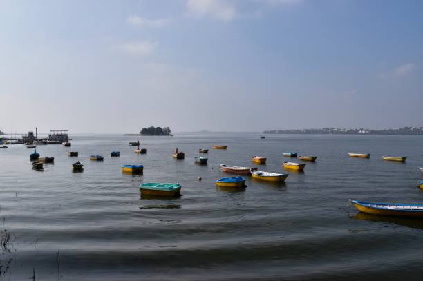 Small Multicolor Boats Sailing In The Lake, Bhopal