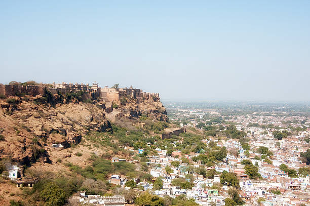 India.  Gwalior Fort (8Th Century) In The Central Indian State Of Madhya Pradesh.  Built On An Isolated Hillock Overlooking The Gwalior Town.one Of The Biggest Forts In India.